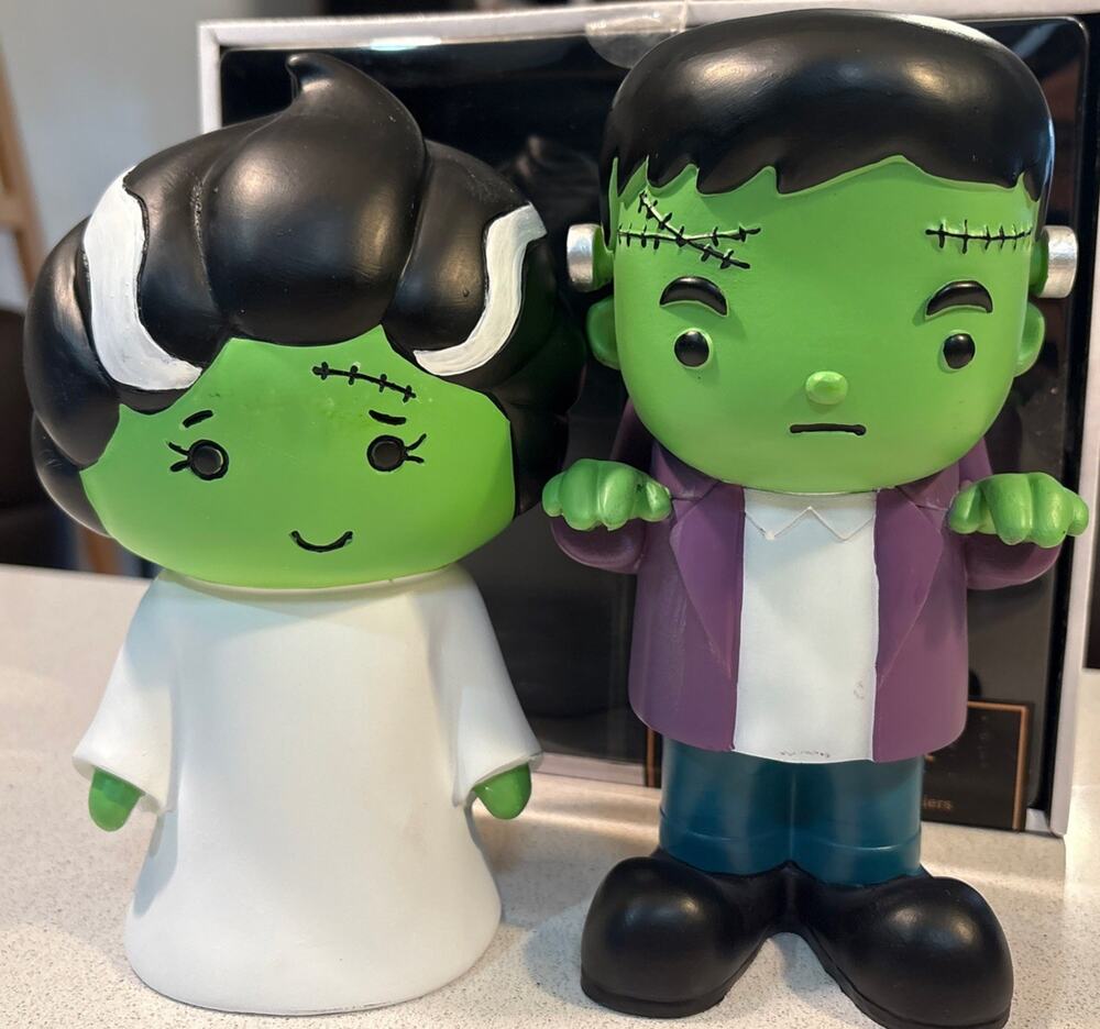 New Candy Corn Lane Frankenstein And Bride 8” Figurines Halloween Decor Set Of 2
